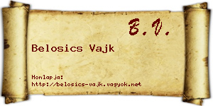 Belosics Vajk névjegykártya